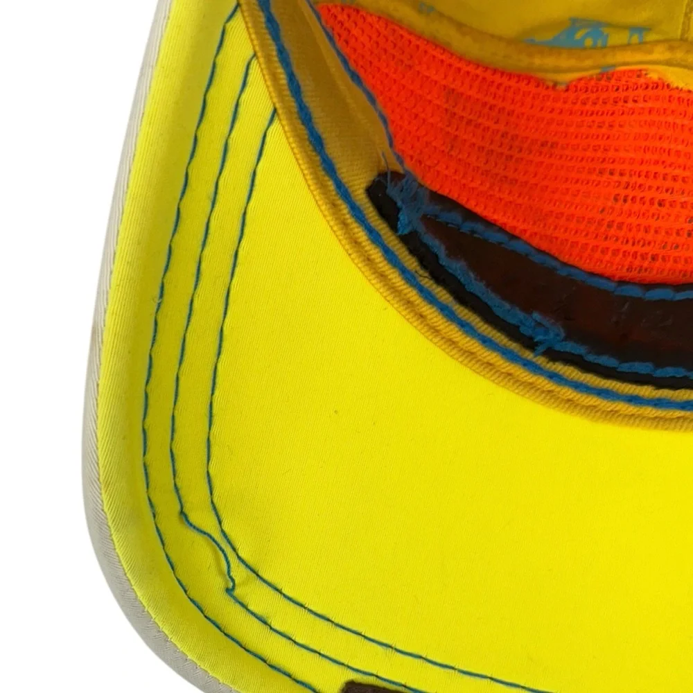 True Religion Malibu 90265 Strapback Trucker Hat Orange Neon California Vintage - Picture 11 of 13